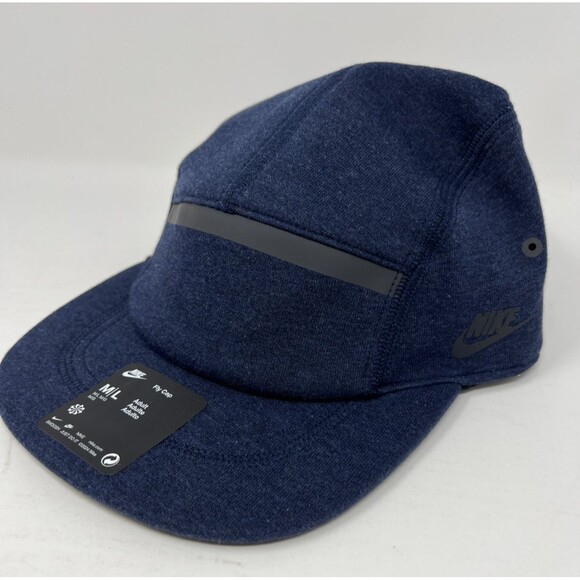 Nike Fly Unstructured Tech Fleece Cap Hat Size M/L Navy Blue HJ3504-451 - Picture 3 of 8